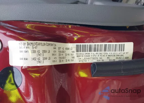 2007 Jeep Grand Cherokee Laredo z USA, uszkodzony, nr VIN 1J8GR48K67C682370